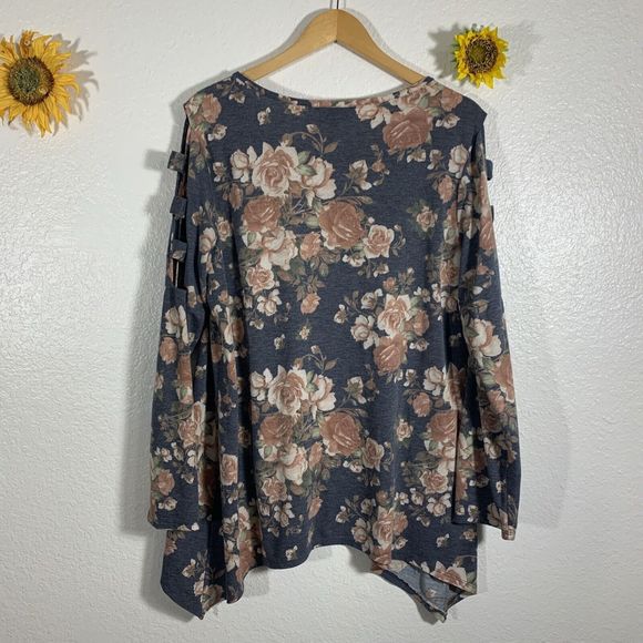 Apt. 9 Floral Victorian Pattern Sway Blouse Plus Size XXL Women’s - Picture 4 of 12